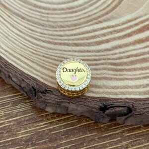 Pandora Love Daughter Gold Plated Bead S925 Silver Charm